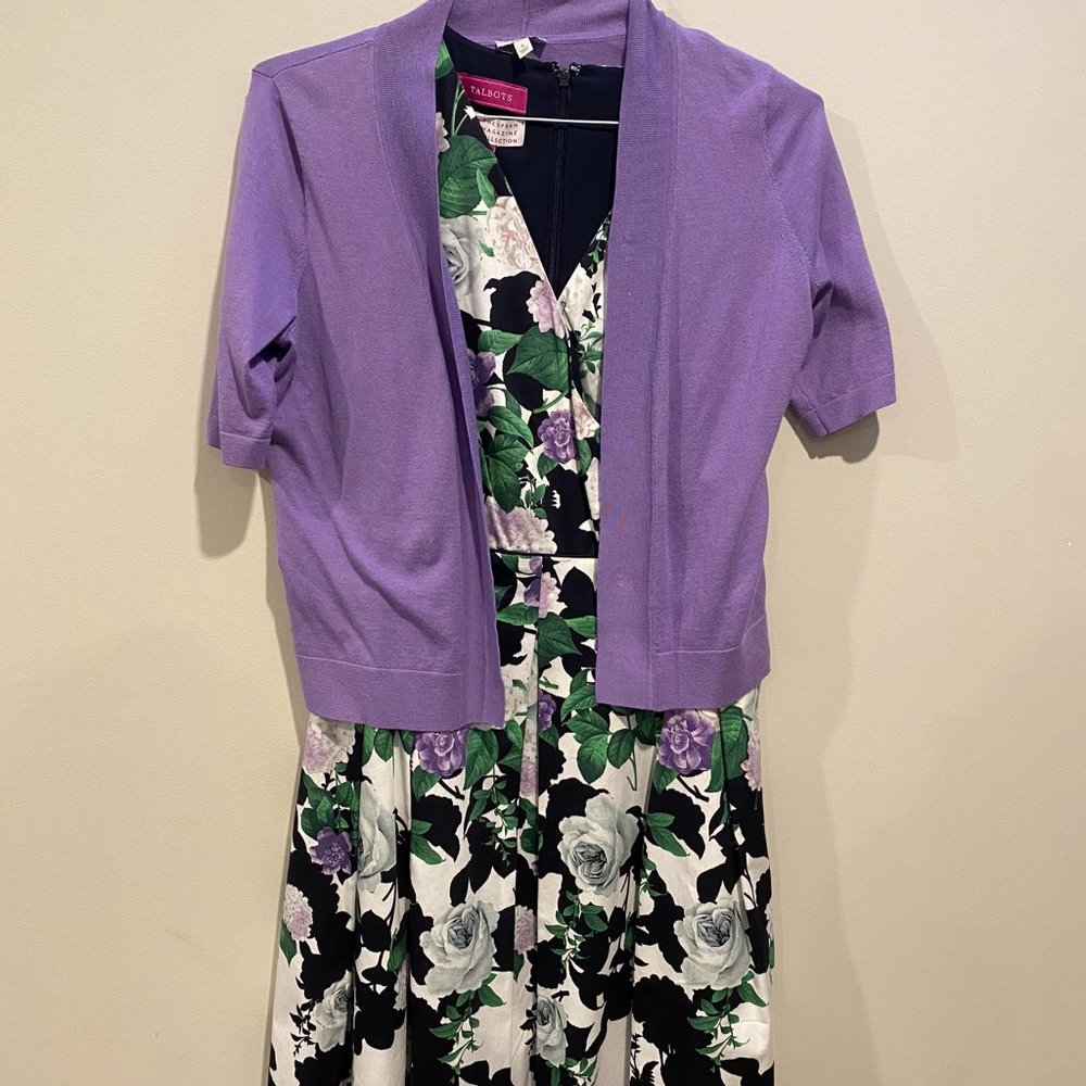 Talbots Spring Dress with matching cardigan NWT!!